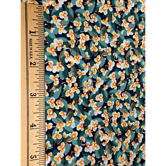 Floral Cotton Fabric 1 Yard Green & Yellow 36" Wide Sewing & Crafts Material - Picture 8 of 13